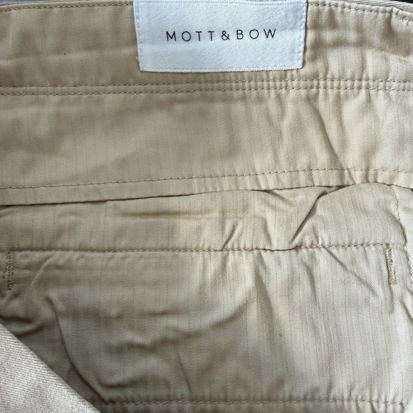 Mott & Bow Pants Men's 35x30 Khaki Brown Everyday Comfort Chino Stretch - Picture 6 of 8